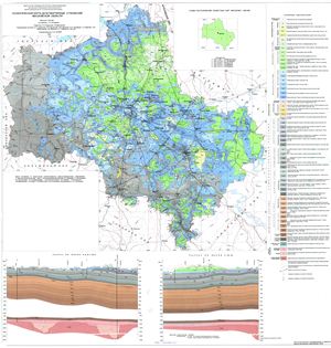 Геологическая карта дочетвертичных отложений Московской области