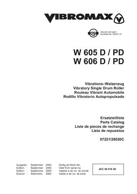 Каток вибрационный JCB Vibromax W 605 D / PD, W 606 D / PD. Parts Catalog (Каталог запасных частей)