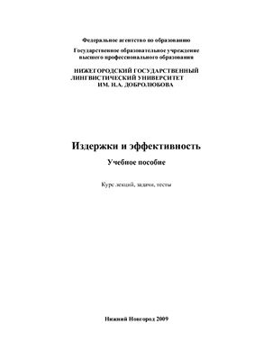 Головкин Н.Н., Смирнов Н.А. Издержки и эффективность