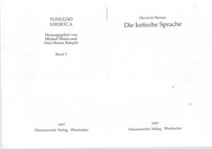 Werner, H. Die ketische Sprache (Tunguso Sibirica, Band 3)
