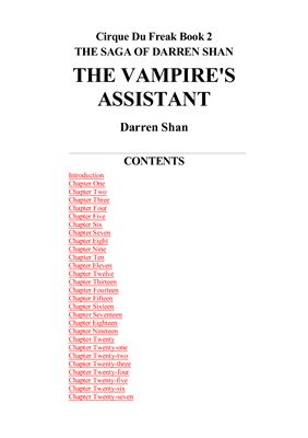 Shan Darren. Cirque du freak: The vampire assistant