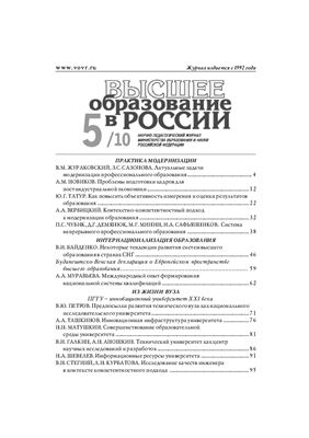 Высшее образование в России 2010 №05