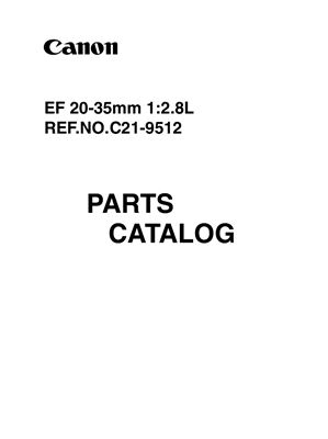 Объектив Canon EF 20-35mm 1: 2.8L Каталог деталей (C21-9512)