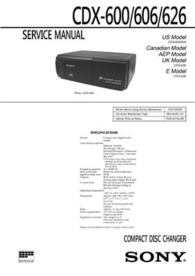 Компакт диск ченжер SONY CDX-600/606/626