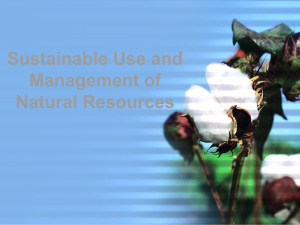 Sustainable Use and Management of Natural Resources
