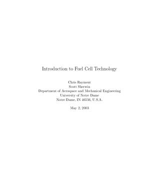 Rayment C., Scherwin S. Introduction to Fuel Cell Technology