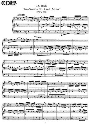 Бах И.С. Трио-сонаты № 4 Ми Минор (BWV 528)