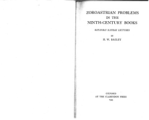 Bailey H.W. Zoroastrian problems in the ninth-century books