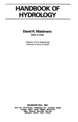 Maidment, D. Handbook of Hydrology