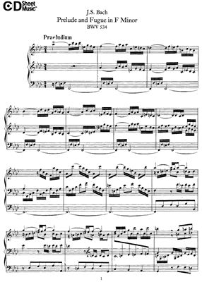 Бах И.С. Прелюдия и Фуга Фа Минор (BWV 534)
