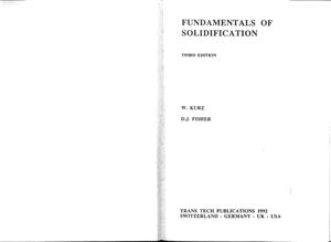 Kurz W., Fisher D.J. Fundamentals of Solidification