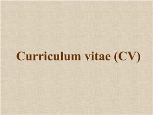 Curriculum vitae (CV)
