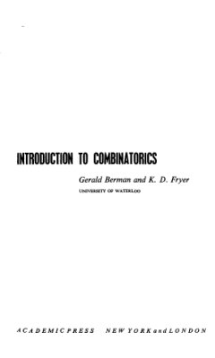 Berman G., Fryer K.D. Introduction to Combinatorics