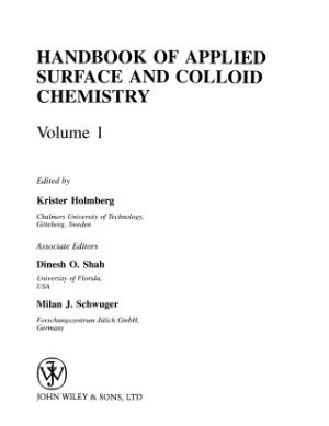 Holmberg K., et al. (ed.). Handbook of Applied Surface and Colloid Chemistry Vol.1