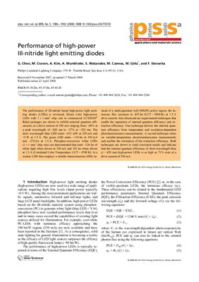 Chen G., Craven V. et.al. Performance of high-power III-nitride light emitting diodes