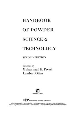 Fayed M.E., Otten L. (eds.) Handbook of Powder Science &amp; Technology