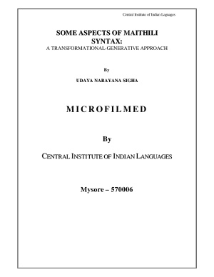 Narayana Singha U. Some Aspects of Maithili Syntax: A Transformational-Generative Approach