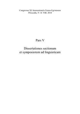 Dissertationes sectionum et symposiorum ad linguisticam. Pars V