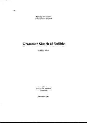 Prittie R. Grammar Sketch of Nulibie