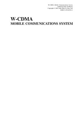 W-CDMA mobile communications systems. Edited by K. Tachikawa