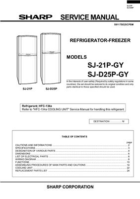 Холодильник Sharp SJ-21-25PGY(M)