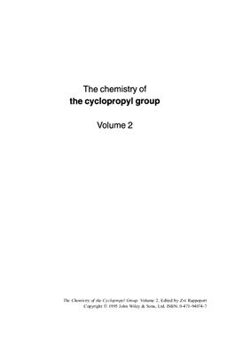 Rappoport Z. (ed.) The chemistry of the Cyclopropyl Group. V.2 [The chemistry of functional groups]
