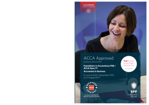 ACCA - BPP F1 Accountant in Business - Revision Kit 2016-2017