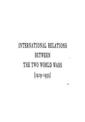 Carr E.H. International relations between the Two World Wars (1919-1939)