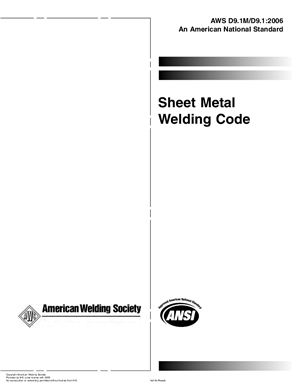 AWS D9.1M/D9.1: 2006 Sheet Metal Welding Code (Eng)