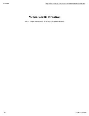 Lee S. Methane and its Derivatives