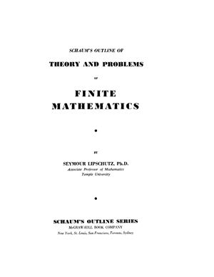Lipschutz S. Schaum's Outline of Theory and Problems of Finite Mathematics