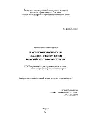Нестолий В.Г. Гражданско-правовые формы снабжения электроэнергией по российскому законодательству