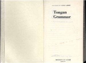Churchward C. Maxwell. Tongan grammar