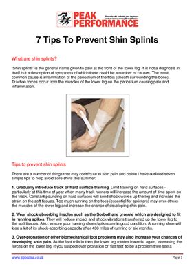 Реферат - 7 Tips to prevent shin splints (англ.)