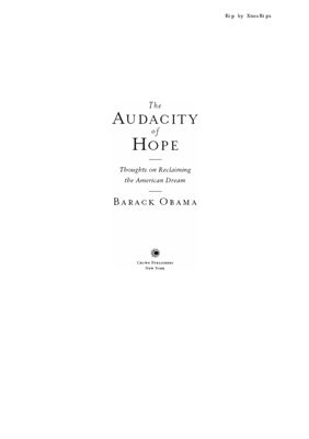 Obama Barack. The audacity of hope