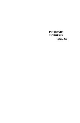 Inorganic syntheses. Vol. 15