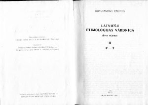 Karulis K. Latviešu etimologijas vārdnīca. T. 2
