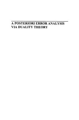 Han W. A Posteriori Error Analysis Via Duality Theory