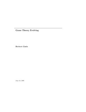 Gintis H. Game Theory Evolving