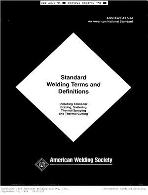 ANSI/AWS A3.0-94 - Standard Welding Terms and Definitions