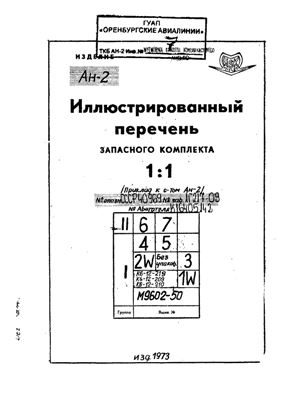 Изделие Ан-2. Иллюстрированный перечень запасного комплекта 1: 1