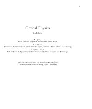Lipson A., Lipson S.G. Optical Physics