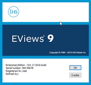 EViews 9.5 Enterprise Edition x64 (build 2016-10-17)