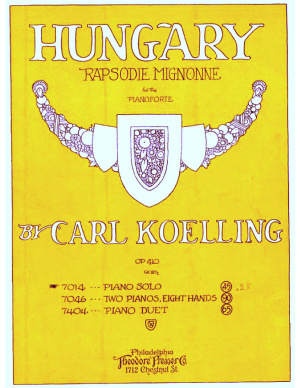 Koelling Carl. Hungary Rapsodie mignonne op. 410