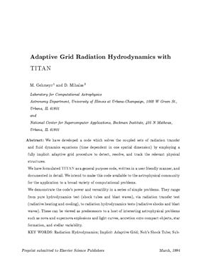 Gehmeyr M., Mihalas D. Adaptive Grid Radiation Hydrodynamics with TITAN