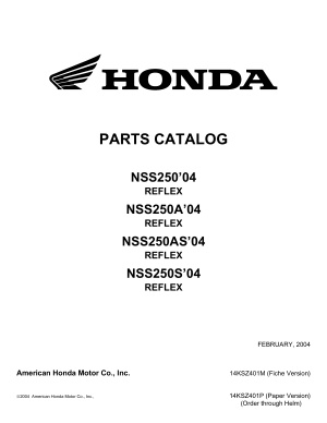 American Honda Motor Co - Parts Catalog - Honda NSS250/Reflex/Forza