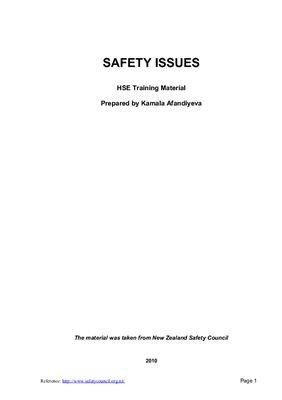 HSE Training Material from New Zealand Safety Council