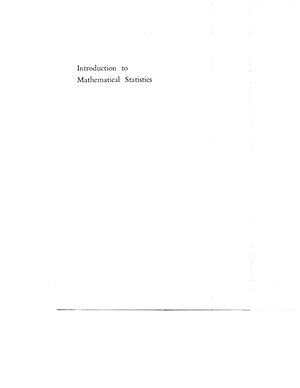 Hoel P. Introduction to Mathematical Statistics