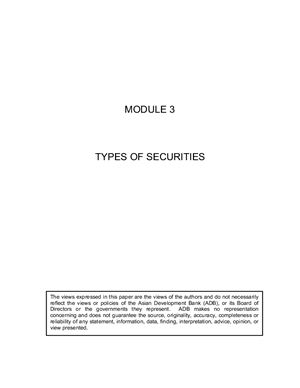 Методическое пособие для финансистов. Types of Securities