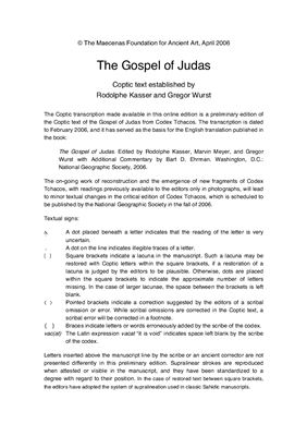 The Gospel of Judas: Codex Tchacos